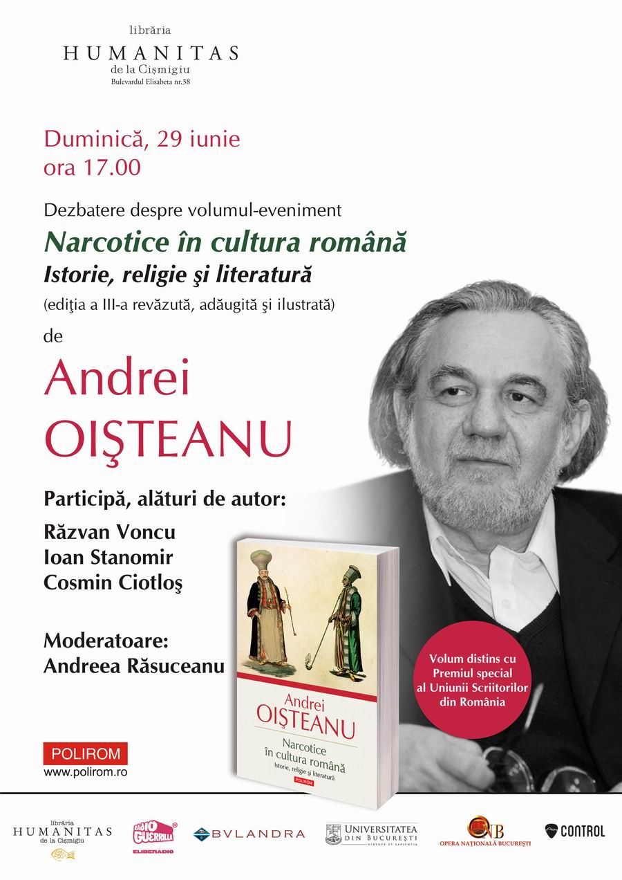 „Narcotice în cultura română”, de Andrei Oişteanu, în dezbatere