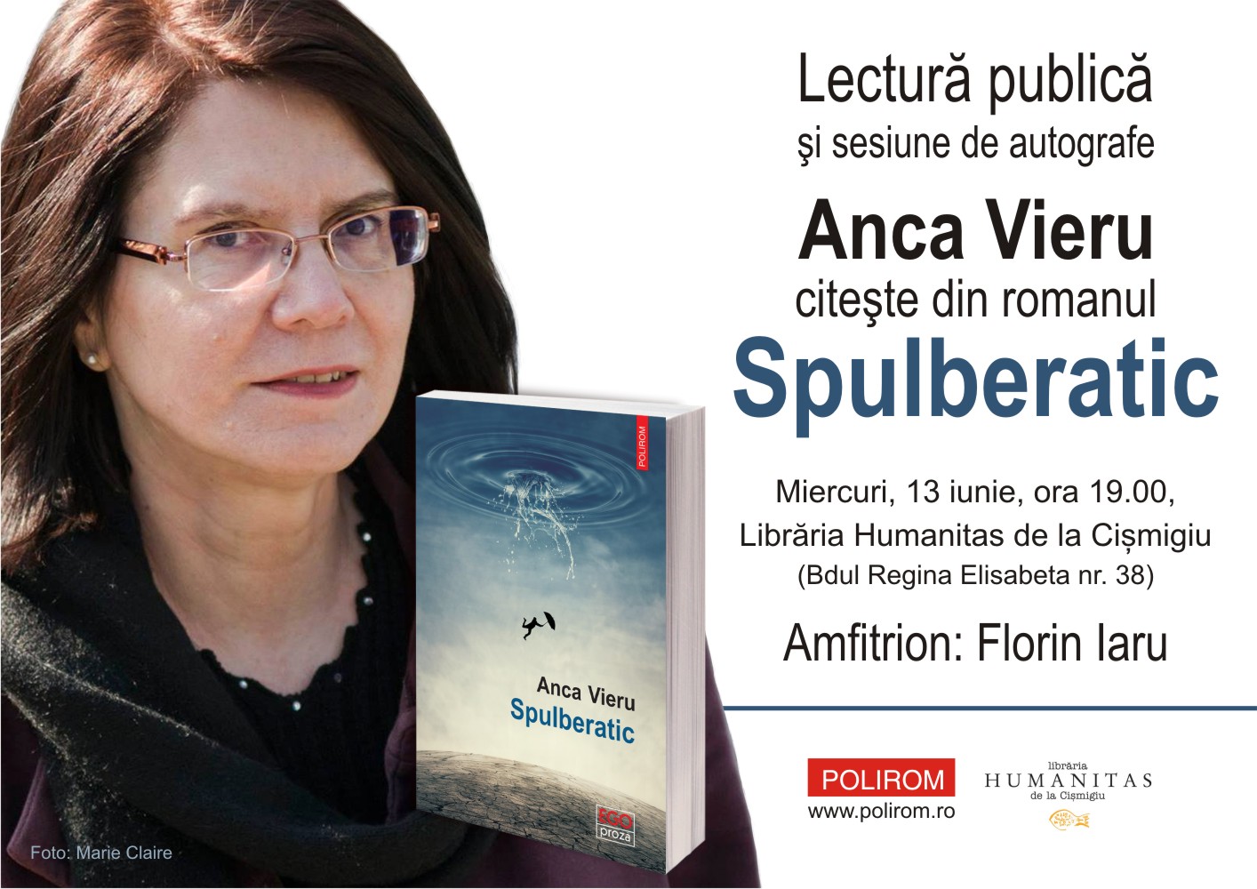 Lectură publică la București: Anca Vieru, „Spulberatic”